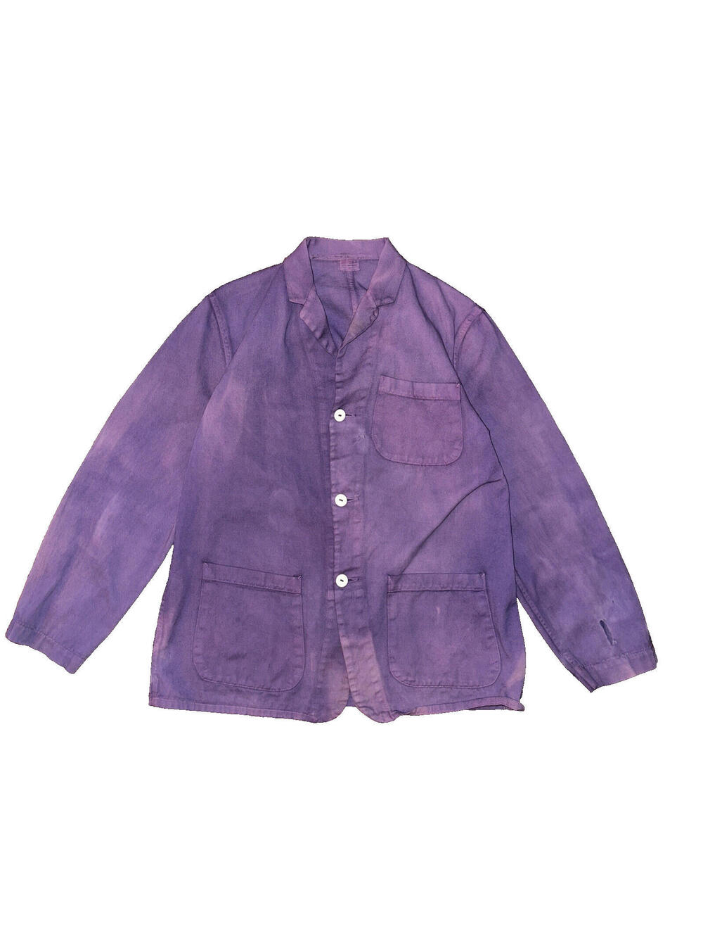 VTG 1940s 50s Overcoat Overdye Purple Jacket Rockabilly Pos WWII Chore Work Coat